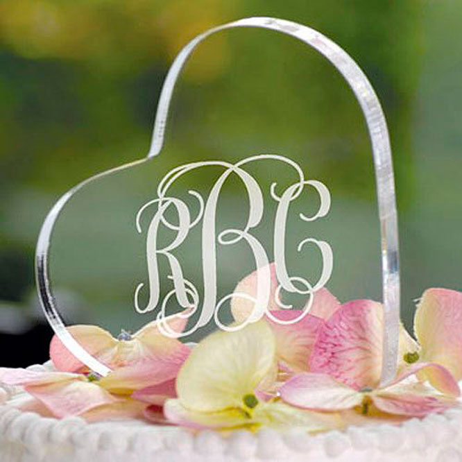Acrylic Heart Cake Topper