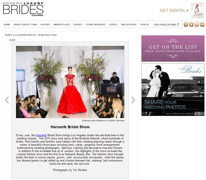 Harsanik Bridal Show Media Coverage - Modern Luxury Bride