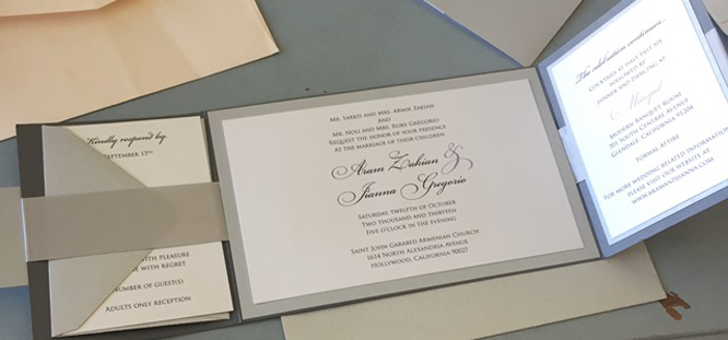 Talar and Serj: Wedding Invitations