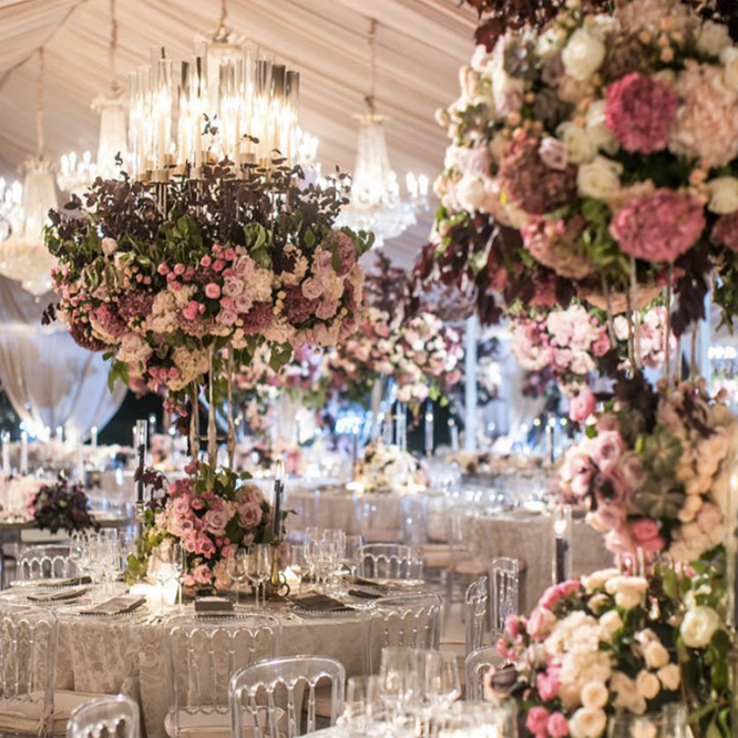 Wedding centerpieces by Whitelilac Inc